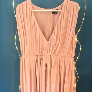 Pleaded playsuit pink PrettyLittleThing